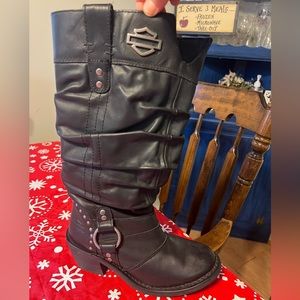 Harley-Davidson® Women's Jana Black Boots. 13-Inch Shaft, 3 inch heels
